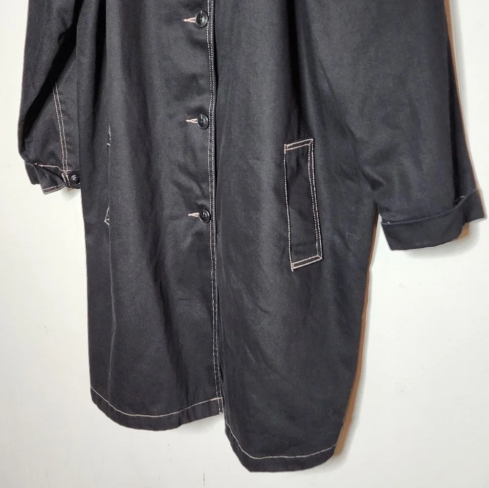 Denim&Co Black Denim Longline Button Jacket Women's Size 1X - Picture 15 of 16